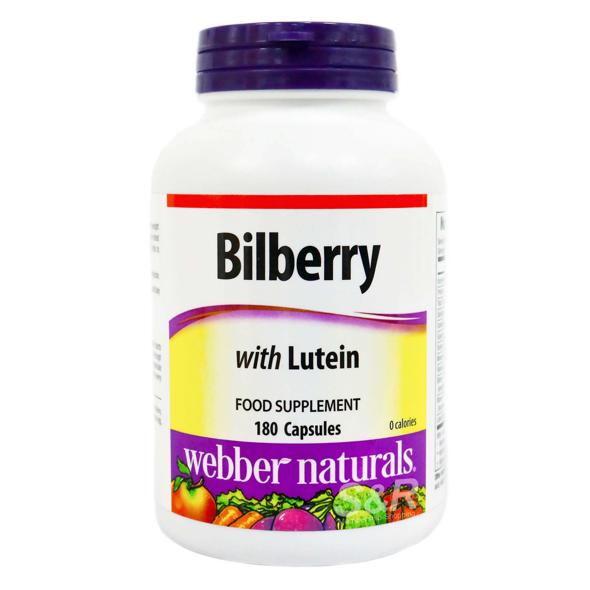 Webber Naturals Bilberry with Lutein 180 capsules Webber Naturals Bilberry with Lutein 180 capsules